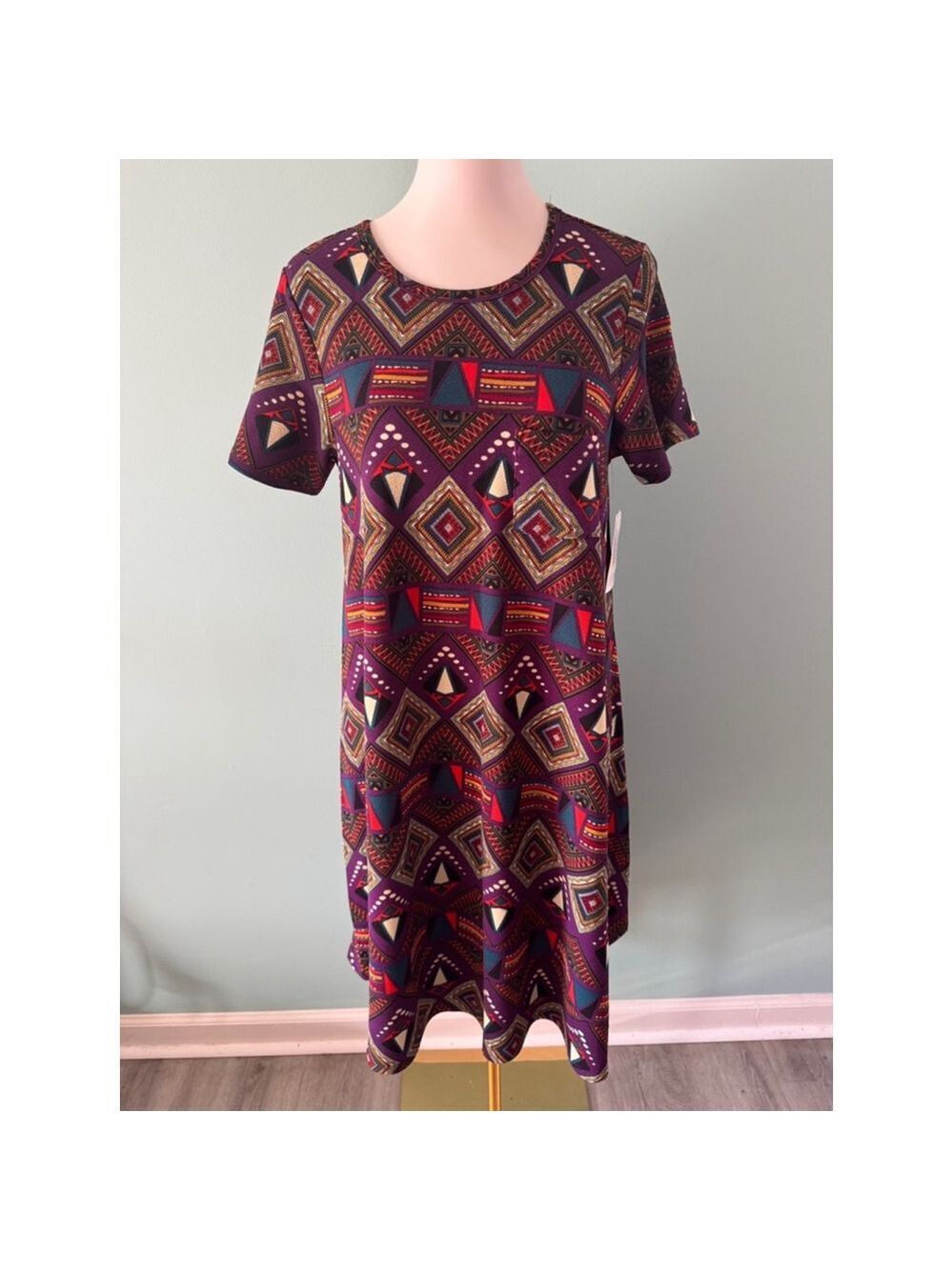 Women's LuLaRoe Carly Dress XS Purple Multi-color